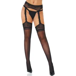 DARING Intimates Bas avec effet porte-jarretelles Satin Touch Noirs